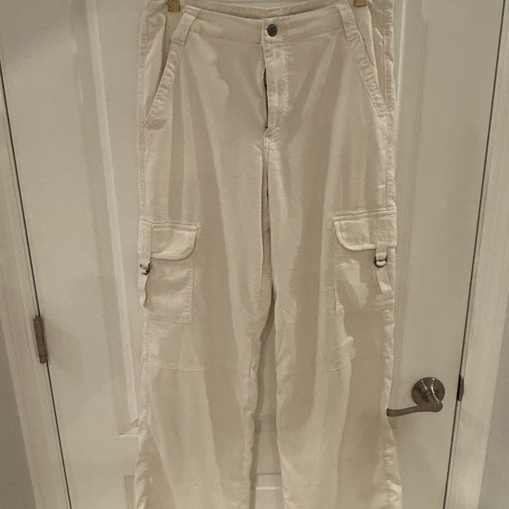 American Eagle Outfitters Cream Wide Leg Pants
